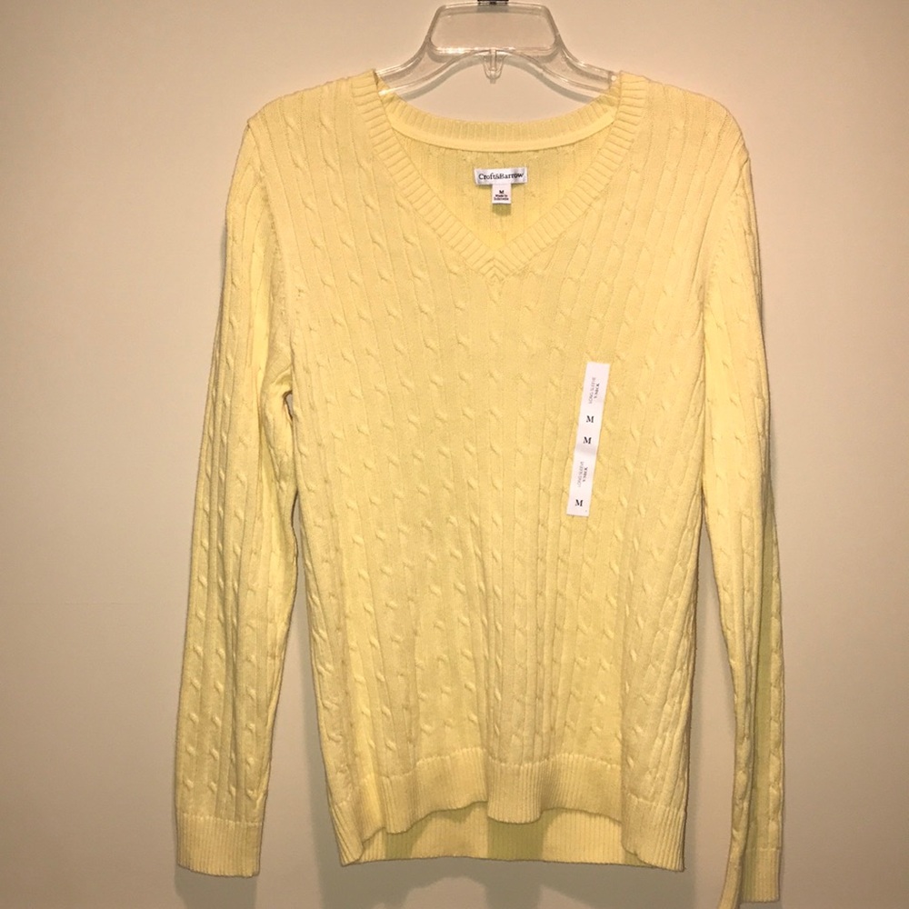 Croft & Barrow Cable Knit V-Neck Sweater - M